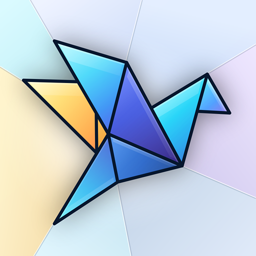Agentic App’s blue and yellow geometric bird