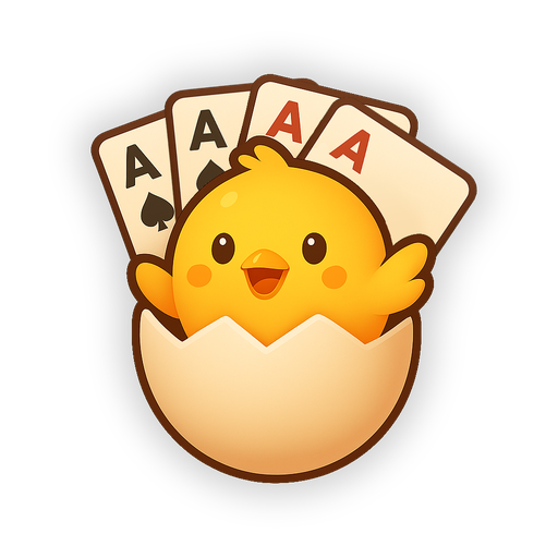 Guandan’s chick mascot holding four aces